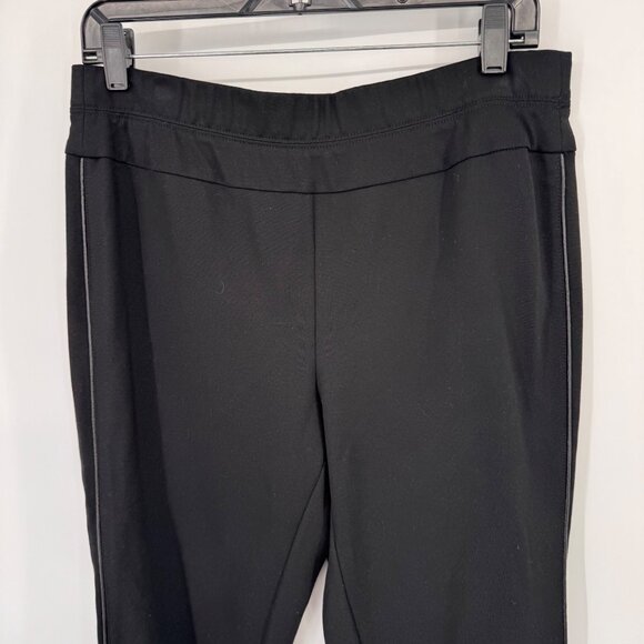 J.Jill Womens Ponte Leggings Black size Medium faux leather trim - Picture 8 of 12
